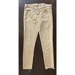 AG Adriano Goldschmied Jeans Womens 31R Tan Legging Ankle Super Skinny Raw Hem